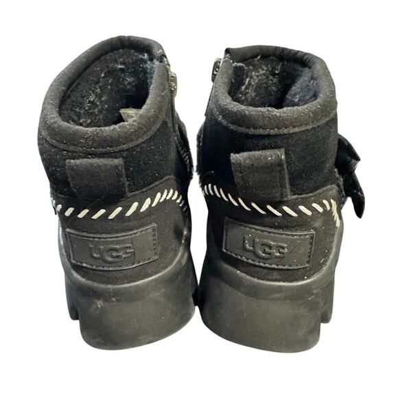 Ugg Fluff Punk UGGPure And Lamb Fur Suede Ankle Boots Fleece Black Size 5 - Picture 7 of 9